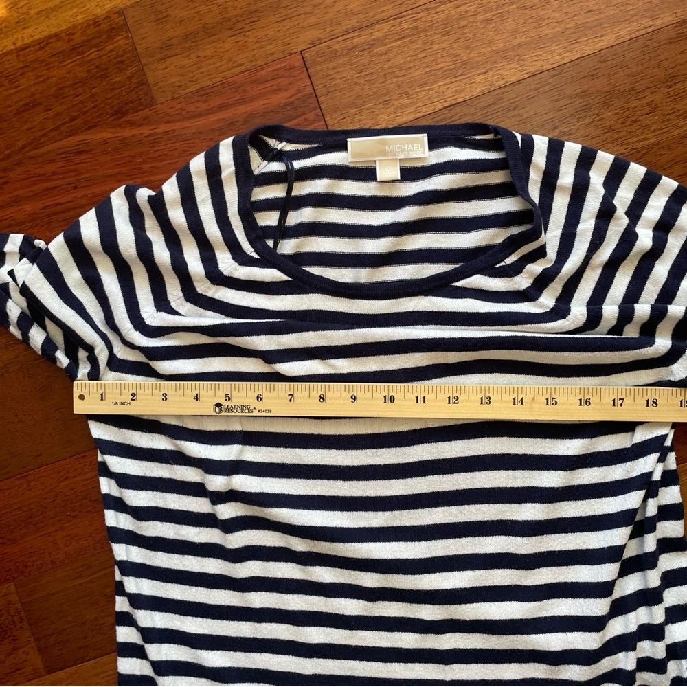 Michael Kors Navy and White Striped Long Sleeve Top - Picture 6 of 7